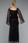Robe De Soirée Grande Taille Longue Perlé Noir ABU5067