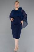 Robe De Fête Grande Taille Midi Bleu Marine ABK2383