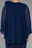 Robe De Fête Grande Taille Midi Bleu Marine ABK2383