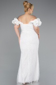 Robe De Fiançailles Grande Taille Perlé Longue Blanc ABU4788