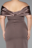 Robe De Invitation Grande Taille Midi Brun ABK2379