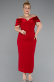 Robe De Invitation Grande Taille Midi Rouge ABK2379