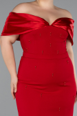 Robe De Invitation Grande Taille Midi Rouge ABK2379