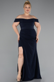 Robe De Soirée Grande Taille Longue Bleu Marine ABU5156