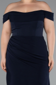 Robe De Soirée Grande Taille Longue Bleu Marine ABU5156