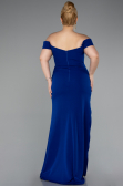 Robe De Soirée Grande Taille Longue Bleu Saxe ABU5156