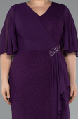 Robe De Soirée Grande Taille Longue Violet Foncé ABU2651