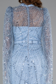 Robe de Soirée Longue Perlé Bleu clair ABU5152