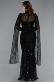 Robe de Soirée Longue Perlé Noir ABU5152