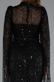 Robe de Soirée Longue Perlé Noir ABU5152