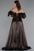 Robe de Soirée Longue Perlé Brun ABU5154