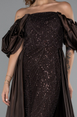 Robe de Soirée Longue Perlé Brun ABU5154
