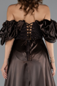 Robe de Soirée Longue Perlé Brun ABU5154