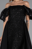 Robe de Soirée Longue Perlé Noir ABU5154