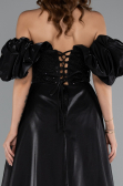 Robe de Soirée Longue Perlé Noir ABU5154