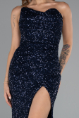 Robe de Soirée Longue Bleu Marine ABU5166