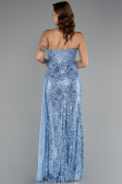Robe de Soirée Longue Squameuse Bleu clair ABU5167