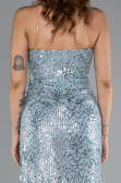 Robe de Soirée Longue Squameuse Menthe ABU5167