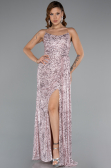 Robe de Soirée Longue Squameuse Poudre ABU5167