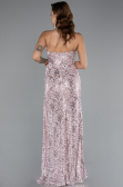 Robe de Soirée Longue Squameuse Poudre ABU5167