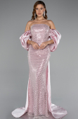 Robe de Soirée Longue Perlé Poudre ABU5169