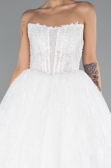 Robes de Mariage Longue Dantelle Blanc ABG149