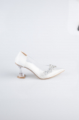 Stiletto Cuir Verni Blanc ABR1055