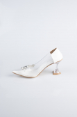 Stiletto Cuir Verni Blanc ABR1055