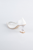 Stiletto Cuir Verni Blanc ABR1055