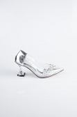 Stiletto Cuir Verni Argent ABR1055