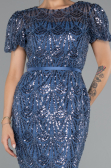 Robe de Cérémonie Midi Perlé Indigo ABK2412
