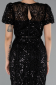 Robe de Cérémonie Midi Perlé Noir ABK2412