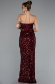 Robe de Soirée Longue Rouge Bordeaux ABU5185