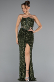 Robe de Soirée Longue Kaki ABU5185