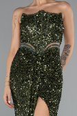 Robe de Soirée Longue Kaki ABU5185