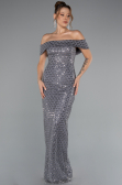 Robe de Soirée Longue Gris ABU5186
