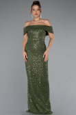 Robe de Soirée Longue Kaki ABU5186