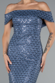 Robe de Soirée Longue Indigo ABU5186