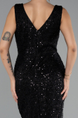 Robe de Soirée Longue Perlé Noir ABU5187