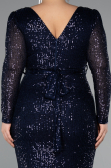 Robe De Invitation Grande Taille Midi Bleu Marine ABK1956