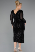Robe De Invitation Grande Taille Midi Noir ABK1956