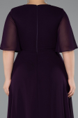 Robe de Soirée Grande Taille Longue Mousseline Violet ABU5180