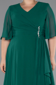 Robe de Soirée Grande Taille Longue Mousseline Émeraude ABU5180