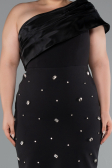 Robe De Soirée Grande Taille Midi Noir ABK2414