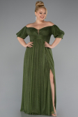 Robe De Soirée Grande Taille Longue Kaki ABU3615