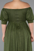 Robe De Soirée Grande Taille Longue Kaki ABU3615