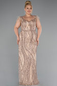 Robe de Soirée Grande Taille Longue Or ABU5182