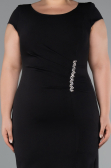 Robe De Fête Grande Taille Midi Noir ABK2340
