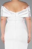 Robe De Invitation Grande Taille Midi Blanc ABK2379