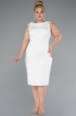 Robe De Fête Grande Taille Midi Blanc ABK2422